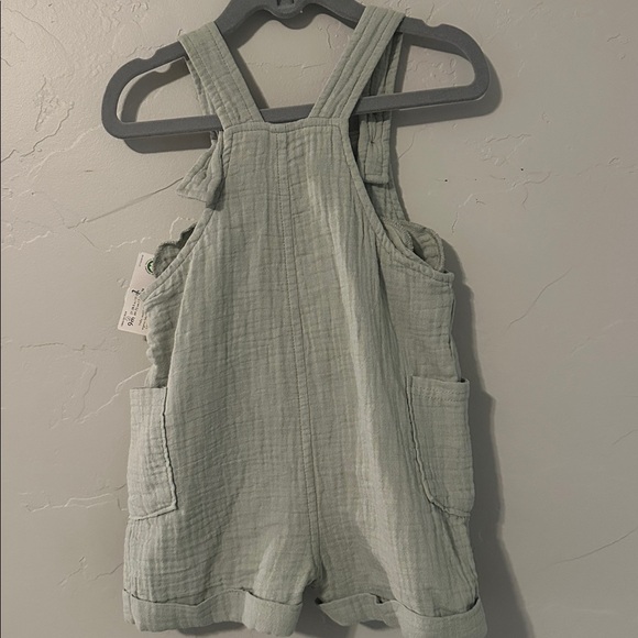 Little Planet Baby Organic Cotton Gauze Shortalls in Green, 9M - Picture 3 of 3